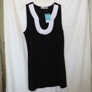 SALE Black with White Trim Short Tunic Dress NWOT